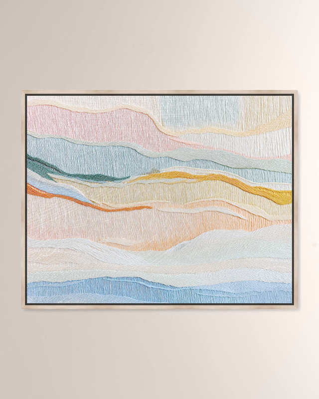 "Stitched Beach Breeze" Framed Giclee on Canvas